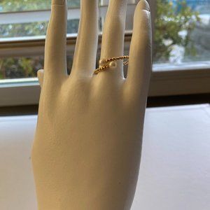 BRAND NEW 14K YELLOW GOLD RING, GENUINE STONE, FRESH PEARL, ADJUSTABLE SOLD SOLD